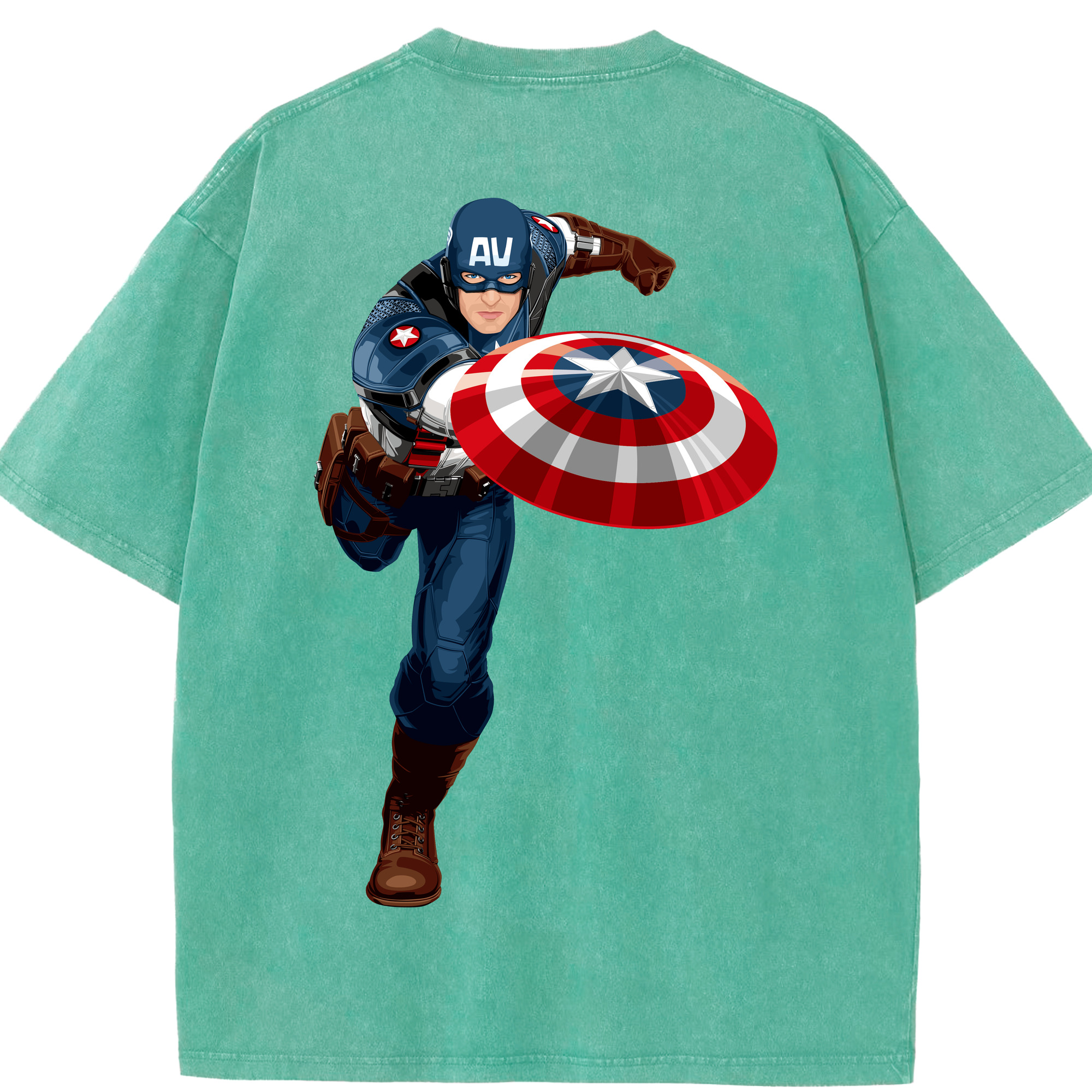 （画像用） アベンジャーズ The Avengers 綿100% ヴィンテージ風 半袖Tシャツ（背面プリント）